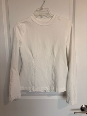 Primark Women’sPeplum White Long Sleeve Crewneck Top